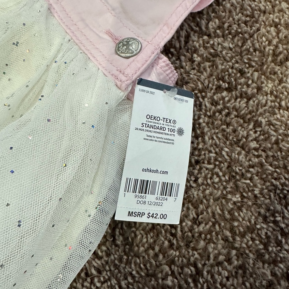 OSH KOSH | NWT❗️ Baby Girl’s 9 Months Easter Bunny Tutu Overalls Dress - Picture 2 of 3